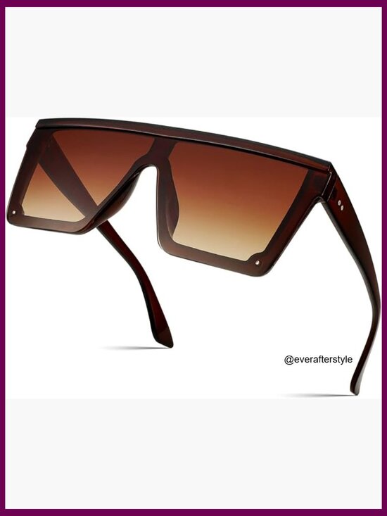 Oversized Square Sunglasses with UV400 Protection Composite Frame main image 6